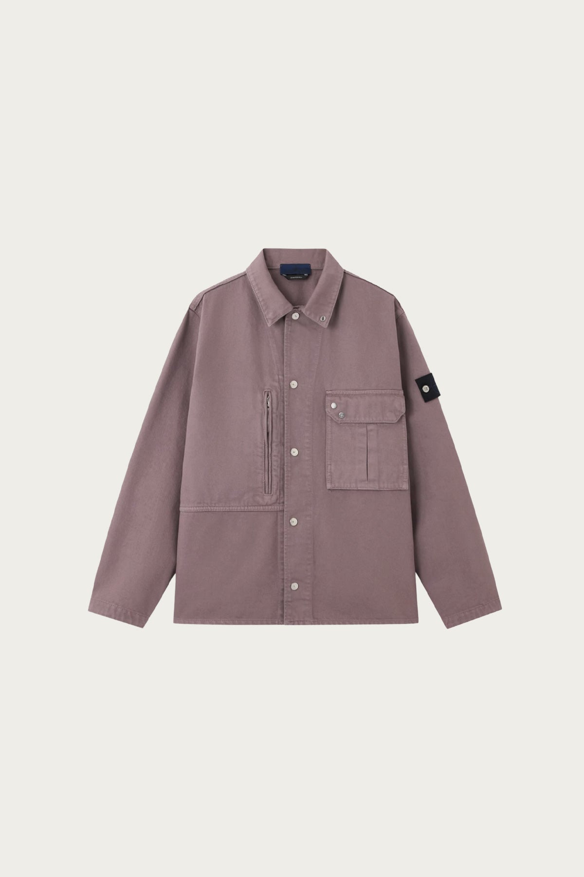 Stone Island - Light Bull Denim Comfort Fit Overshirt - Purple Grey - Canoe Club