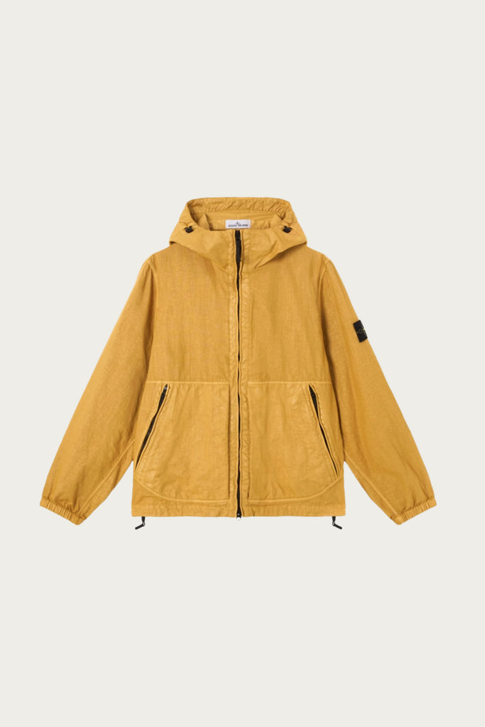 Stone Island Organic-Look Nylon Panama-TC Hooded Jacket | Mustard