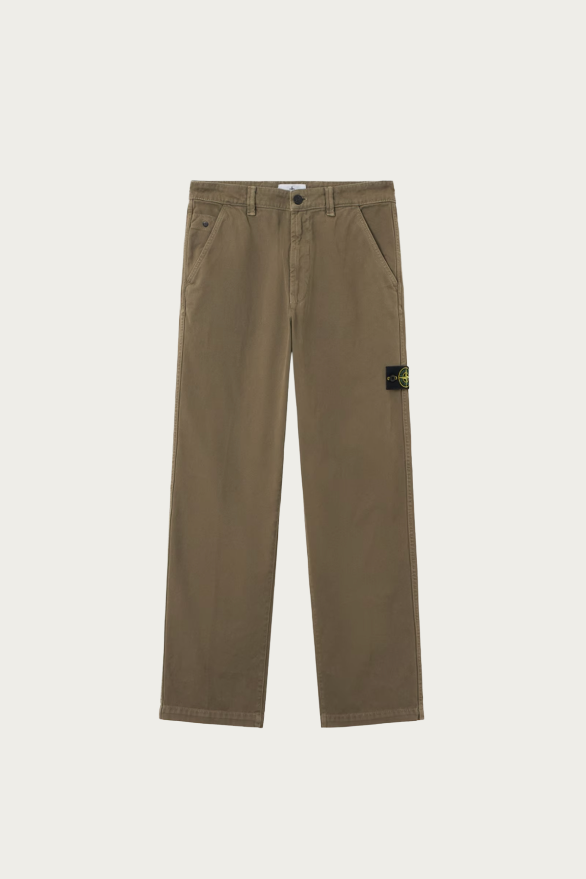 Stone Island - Organic Panama Cotton "Old" Effect Trousers - Military Green - Canoe Club