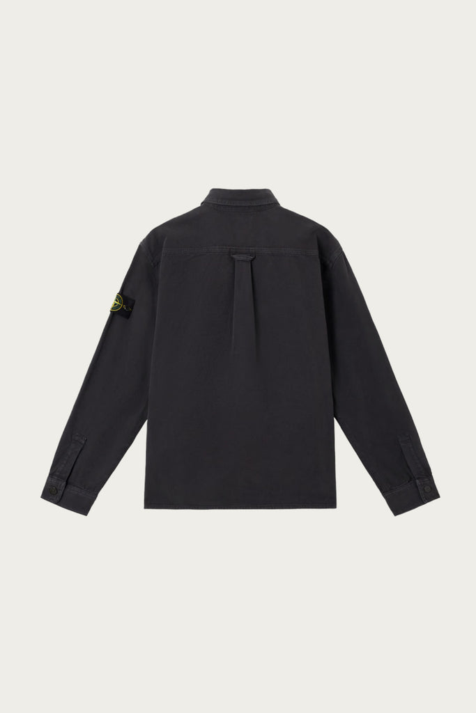 Stone Island - Organic Panama Cotton 'Old' Effect Overshirt - Ink Blue - Canoe Club