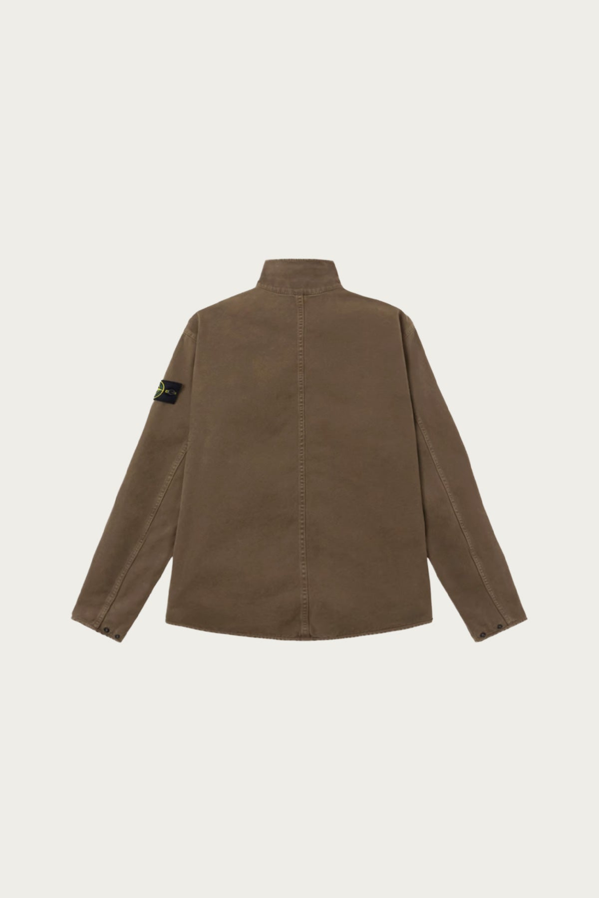 Stone Island - Organic Cotton Panama "Old" Effect Overshirt - Earth of Shadow - Canoe Club