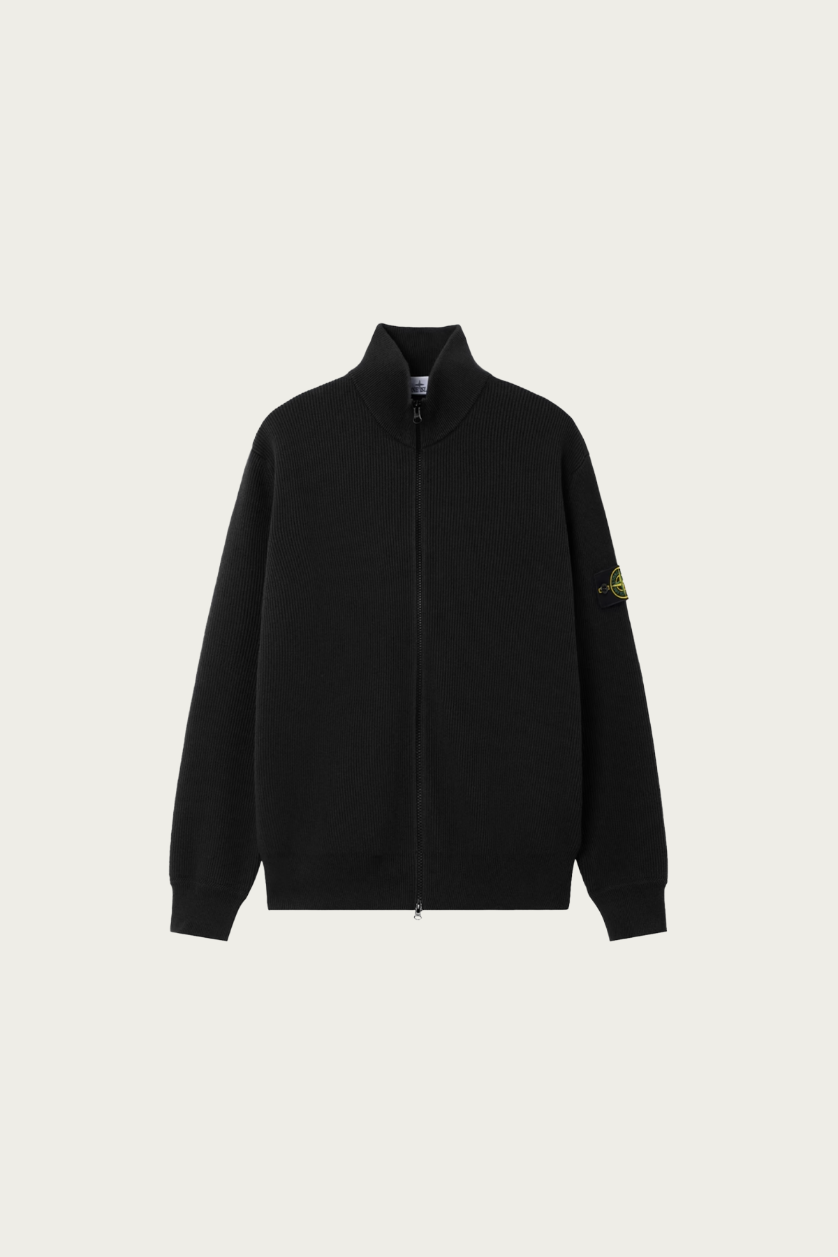 Stone Island - Ribbed Soft Organic Cotton Zip Jumper - Black - Canoe Club