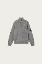 Stone Island - Speckled Cotton Half-Zip Jumper - Black Melange - Canoe Club