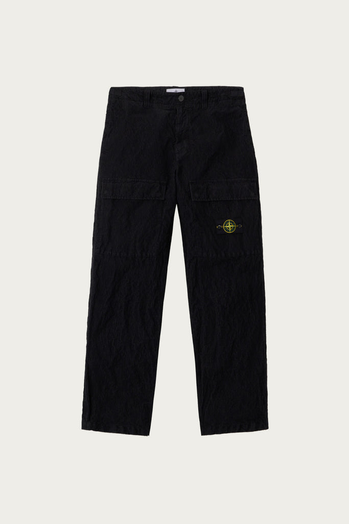 Stone Island - Wrinkled Corduroy Trousers - Black - Canoe Club
