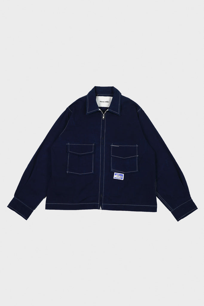 Story Mfg. - 555 Shacket - Indigo Wonky-Wear - Canoe Club