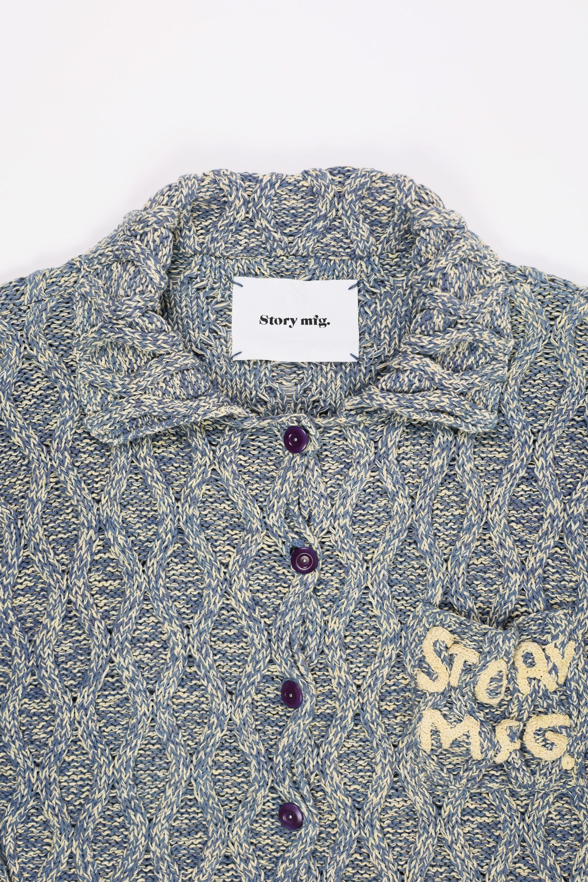 Story Mfg. - Grandad Cardigan - Twisted Purple - Canoe Club