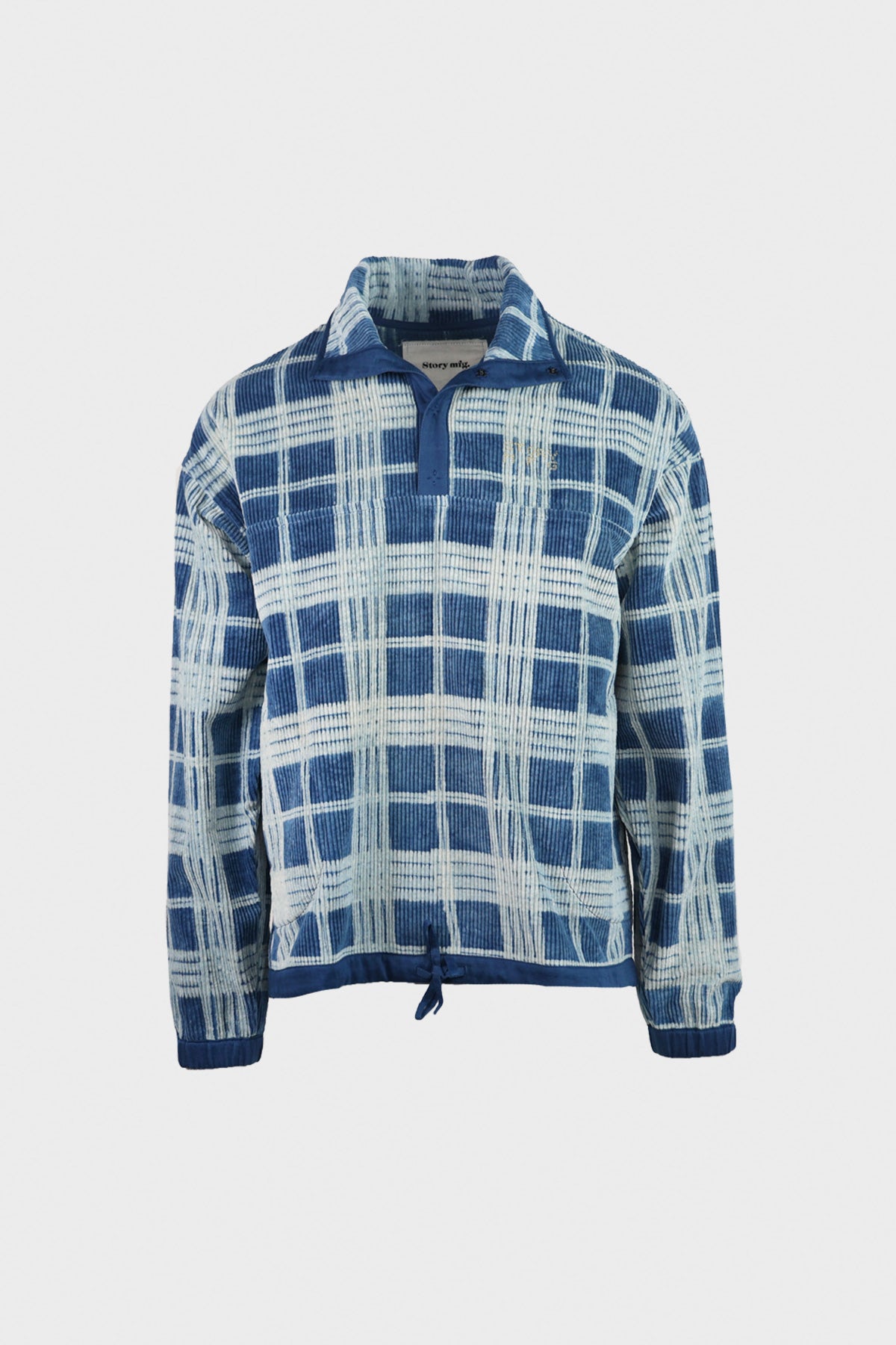 Story Mfg. - Polite Pullover - Indigo Check Corduroy - Canoe Club