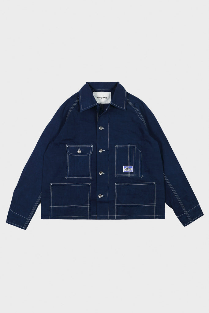 Story Mfg. - Railroad Jacket - Indigo Wonky-Wear - Canoe Club