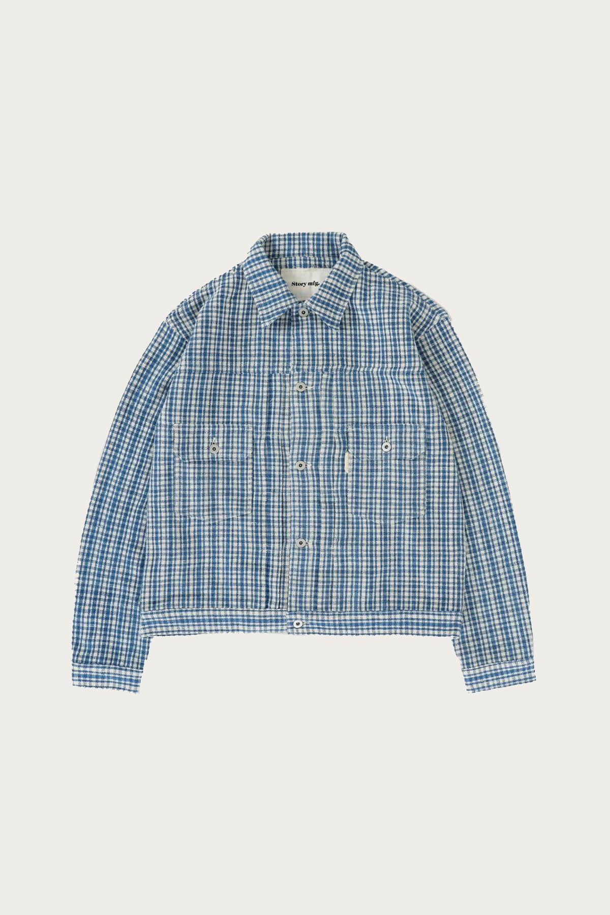 Story Mfg. - Tuesday Jacket - Indigo Check Handloom - Canoe Club