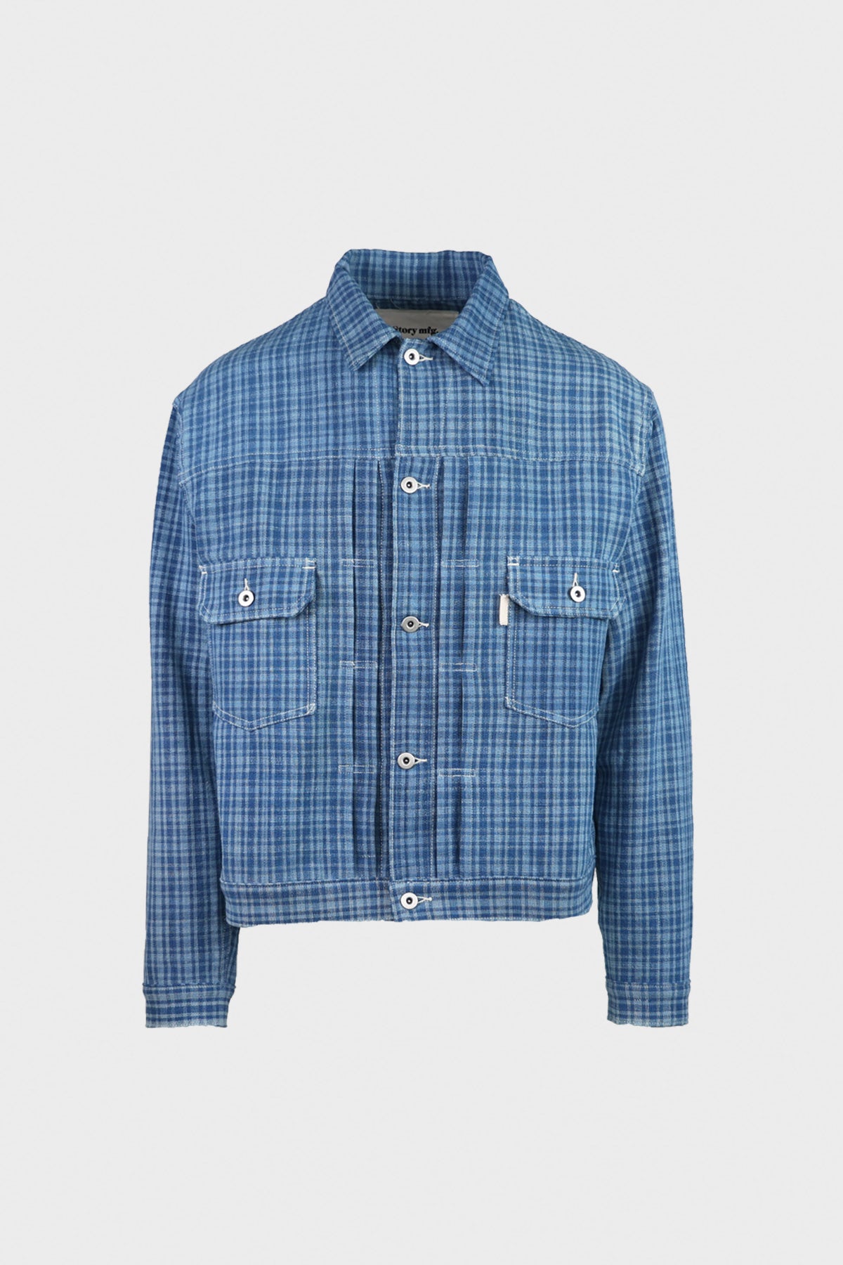 Story Mfg. - Tuesday Jacket - Indigo Mini Check - Canoe Club