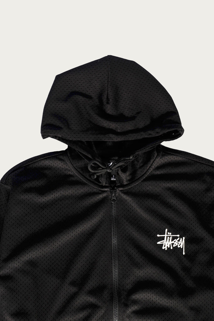 Stussy Athletic Mesh Zip Hood | Black | Canoe Club
