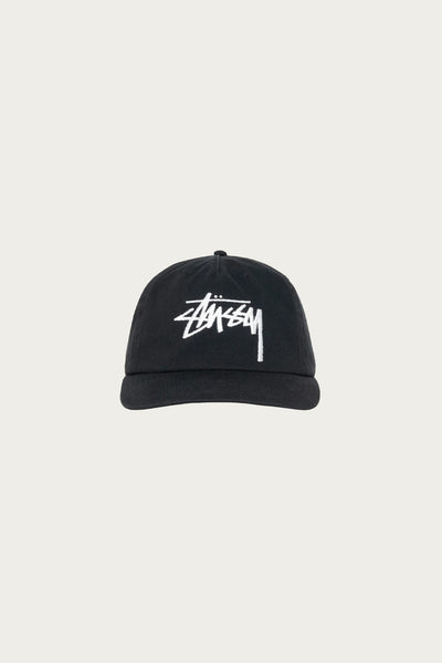Stüssy Big Stock Mid Depth Cap | Shadow Black | Canoe Club