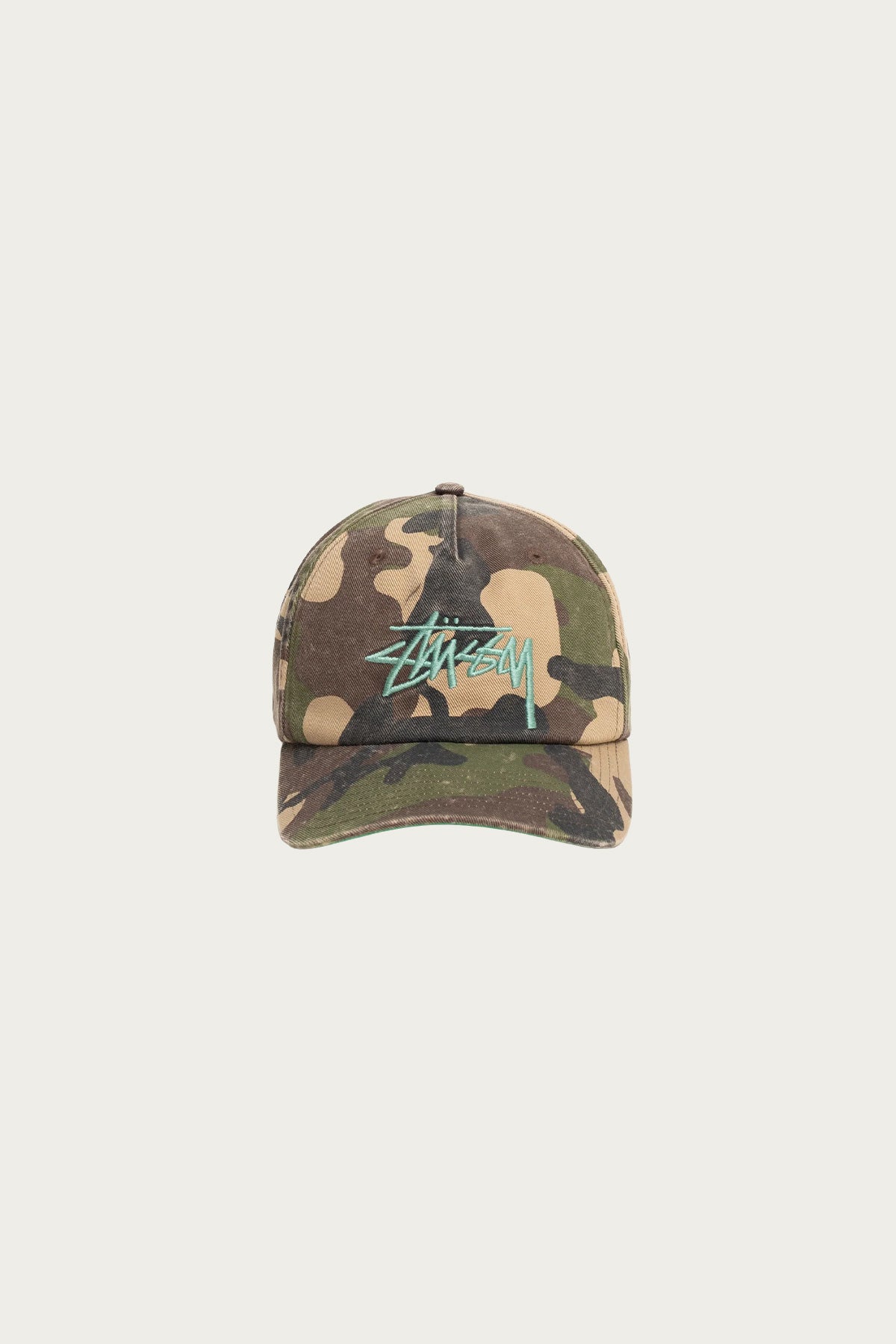 Stüssy - Big Stock Mid Depth Cap - Woodland Camo - Canoe Club