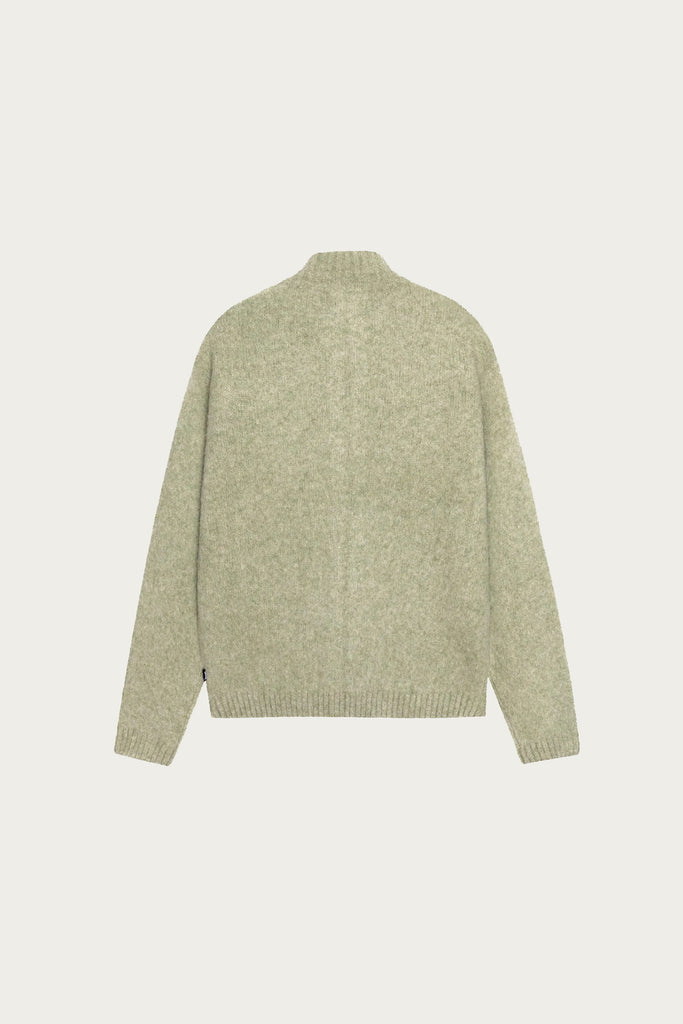 Stüssy - Full Zip Brushed Merino Sweater - Sage - Canoe Club