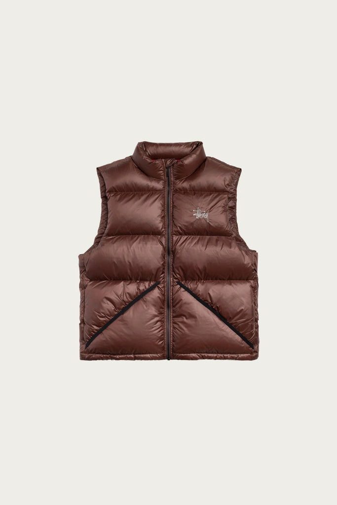 Stüssy - Micro Ripstop Down Vest - Brown - Canoe Club