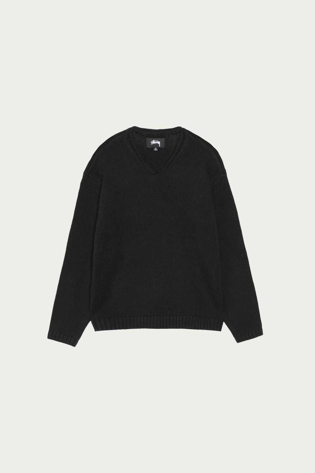 よ！Stussy V Neck Sweater black Stüssy Roll V Neck Sweater | Black | Canoe Club