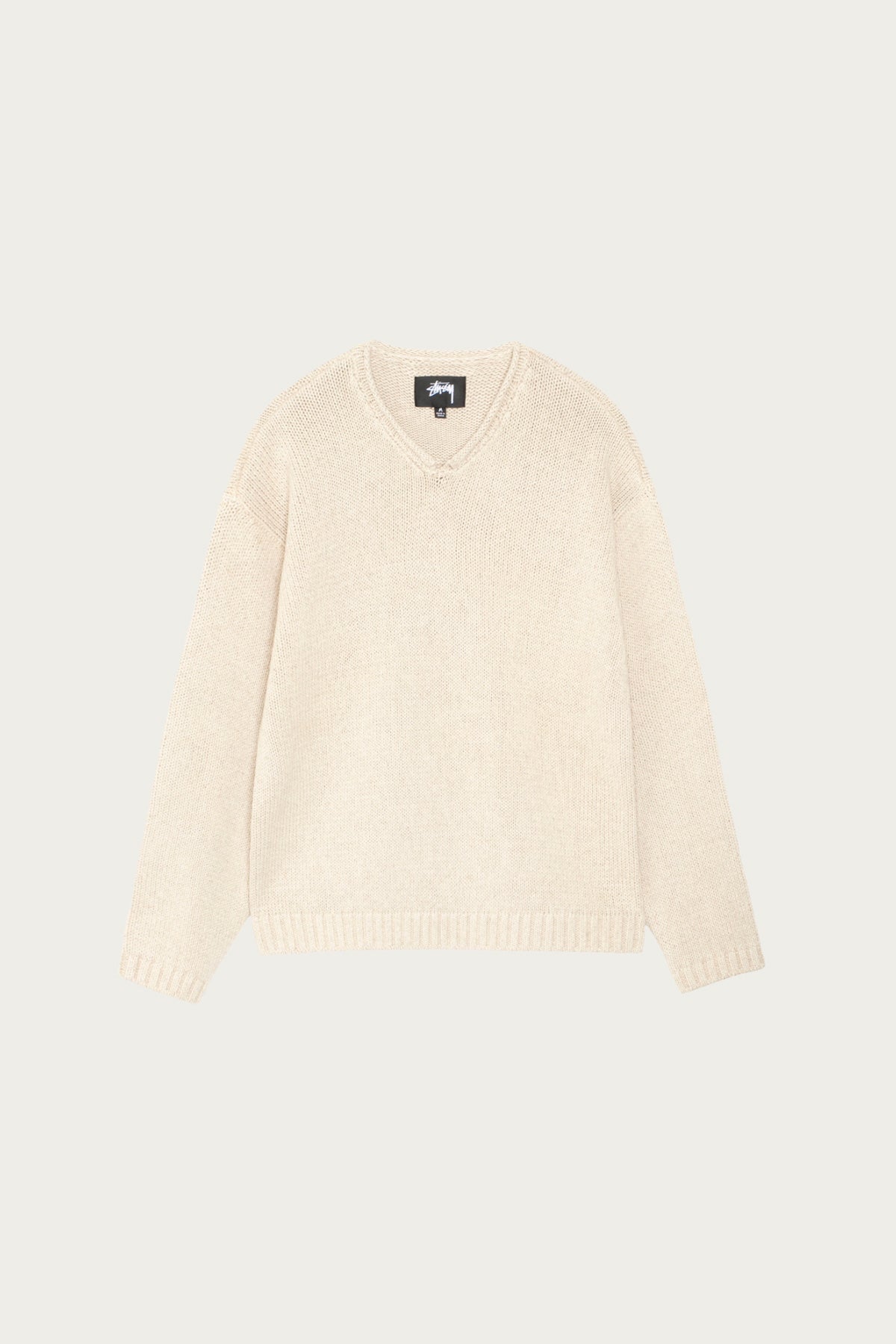 Stüssy - Roll V Neck Sweater - Oatmeal - Canoe Club