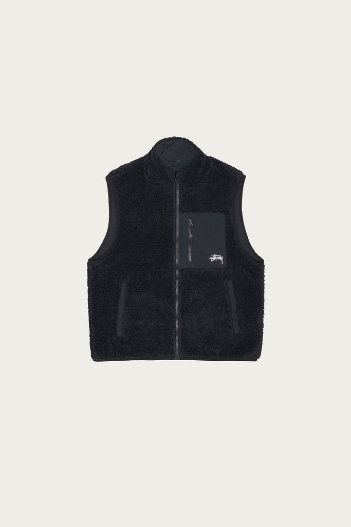 Stüssy - Sherpa Reversible Vest - Black - Canoe Club