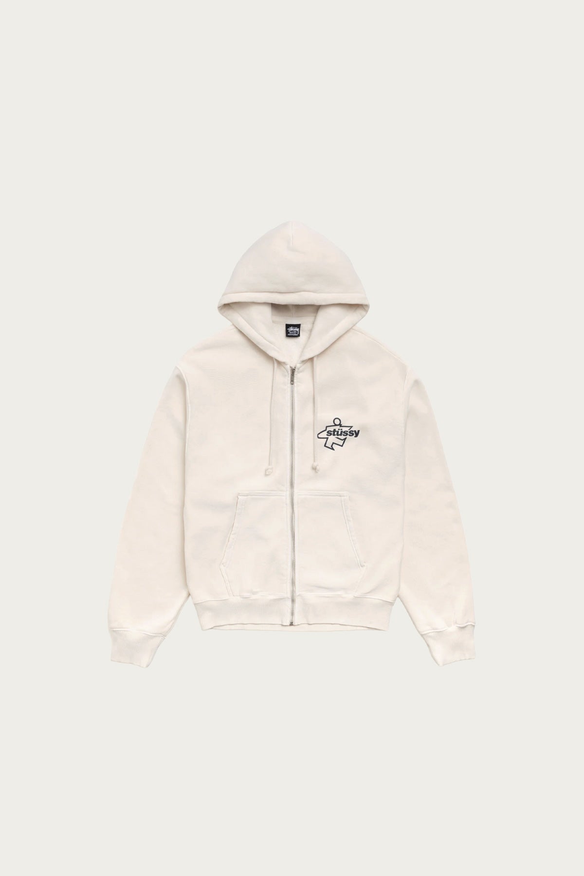 Stüssy - Surf Size Garment Dyed Zip Hood - Bone - Canoe Club