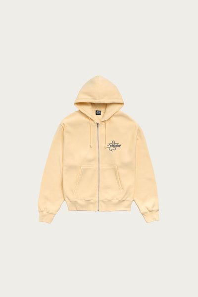 Stüssy Surf Size Garment Dyed Zip Hood | Gold | Canoe Club