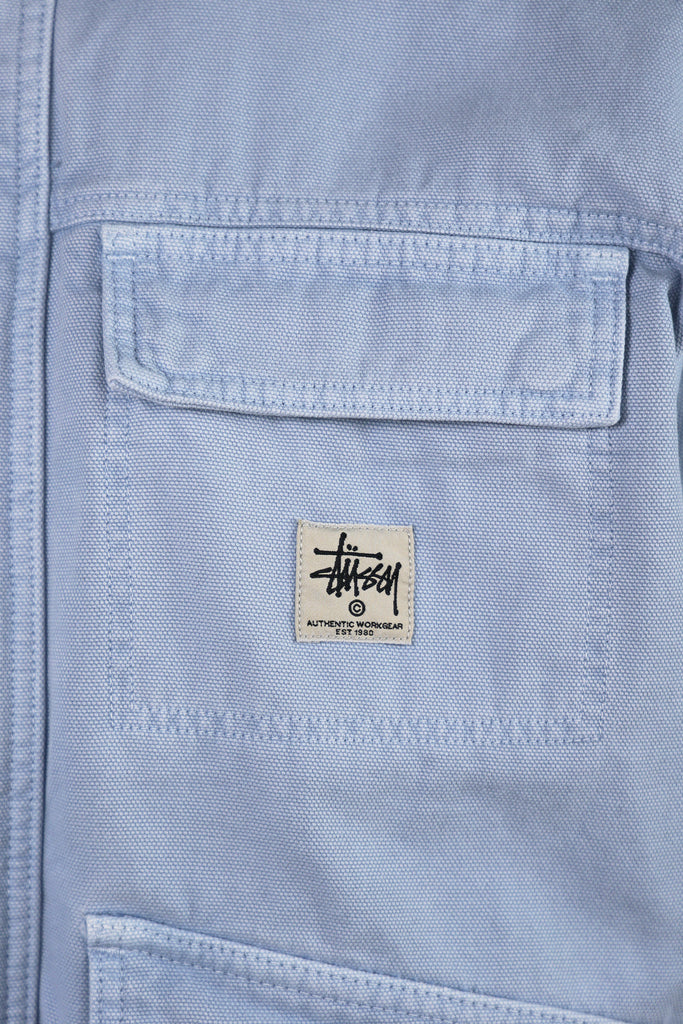 Stüssy - Washed Canvas Shop Jacket - Light Blue - Canoe Club