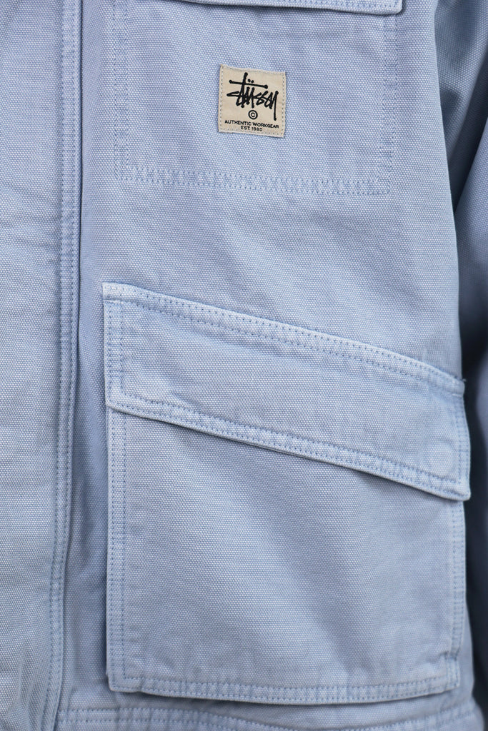 Stüssy - Washed Canvas Shop Jacket - Light Blue - Canoe Club