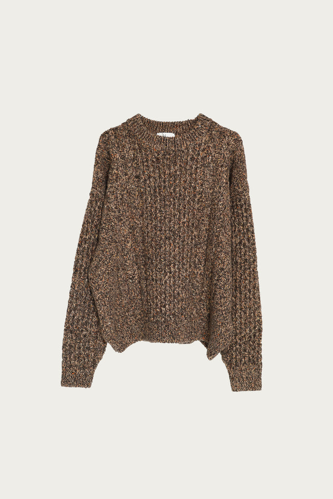 Herill - Cashmere Nep Cable Sweater - Beige Brown - Canoe Club