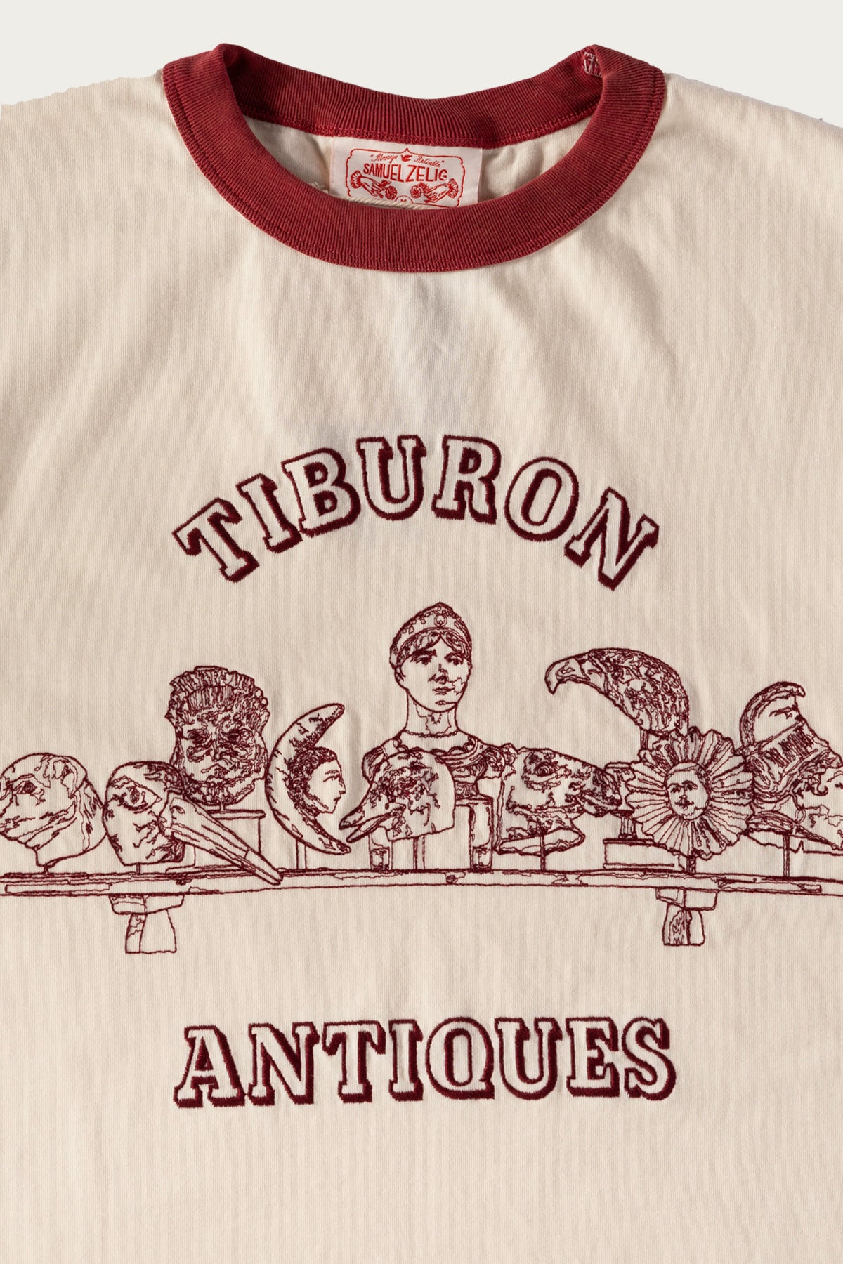 Samuel Zelig - Antique Tee - Natural/Red - Canoe Club