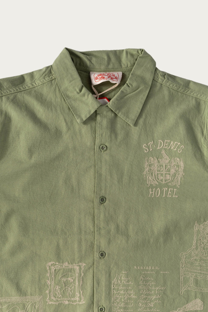 Samuel Zelig - Hotel Camp Shirt - Mint Green/Cream - Canoe Club