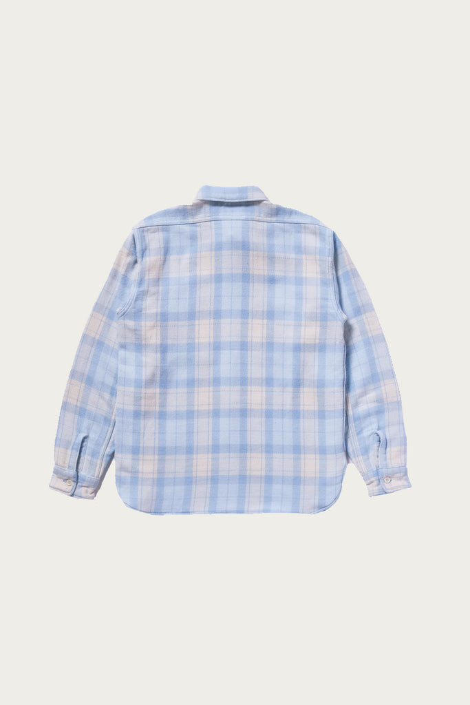 The Real McCoys - 8HU Block Check Summer Flannel Shirt - White/Blue - Canoe Club