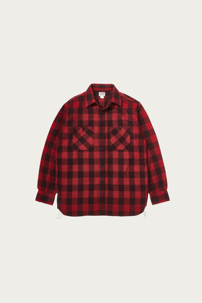The Real McCoys - 8HU Twisted-Yarn Buffalo Check Flannel Shirt - Red/Black - Canoe Club