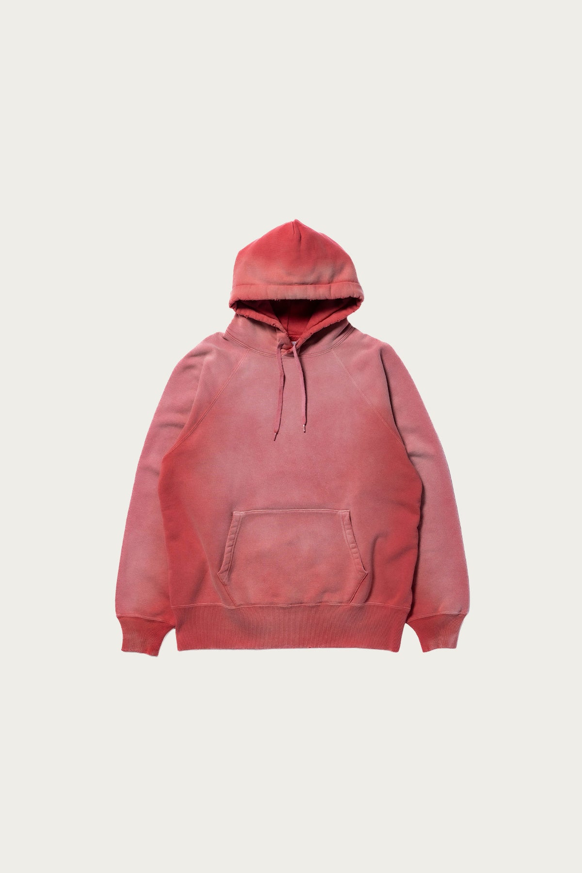 The Real McCoys - 9oz. Loopwheel Raglan Hooded Sweatshirt - Faded Cherry - Canoe Club