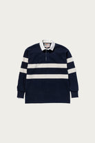 The Real McCoys - Climbers' Striped Rugby Shirt - White/Black - Canoe Club