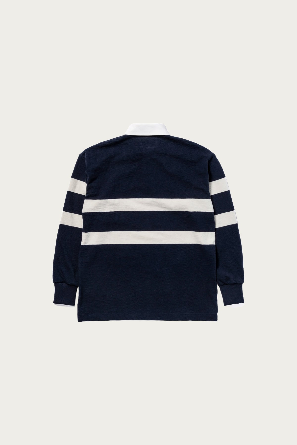 The Real McCoys - Climbers' Striped Rugby Shirt - White/Black - Canoe Club