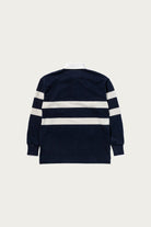 The Real McCoys - Climbers' Striped Rugby Shirt - White/Black - Canoe Club
