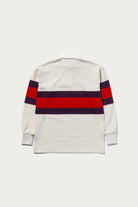 The Real McCoys - Climbers' Striped Rugby Shirt - White/Purple/Red - Canoe Club