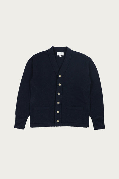 The Real McCoys Cotton Summer Cardigan | Navy | Canoe Club