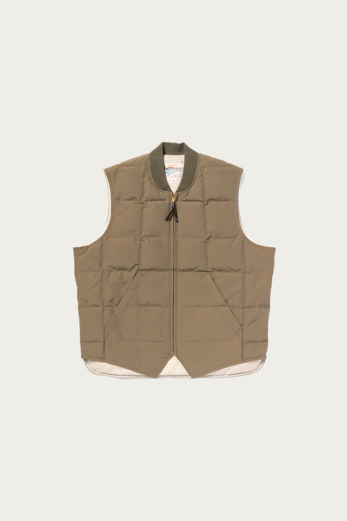 The Real McCoys - Cotton/Nylon Down Vest - Olive - Canoe Club