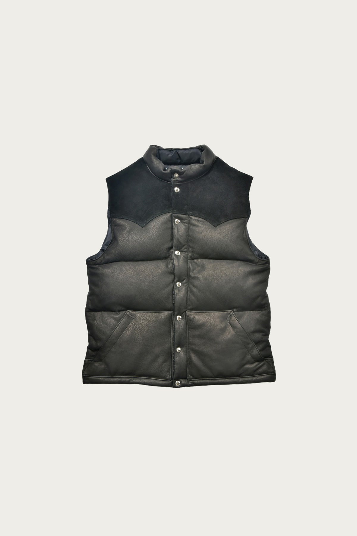 The Real McCoys - Deerskin Down Vest - Black - Canoe Club