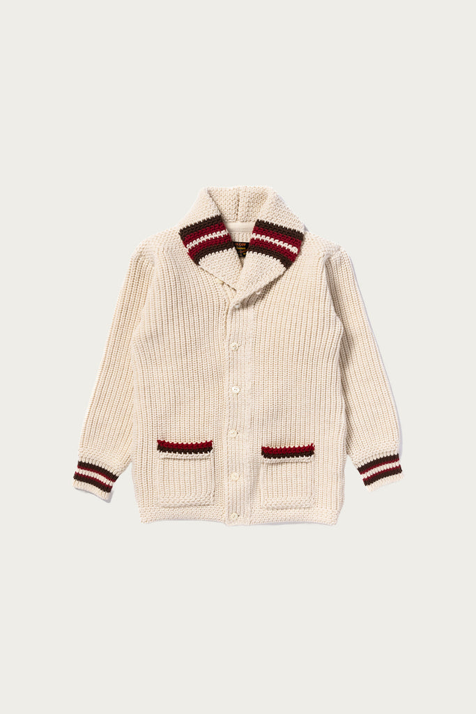 The Real McCoys - Striped Shawl Collar Cardigan - Ecru - Canoe Club