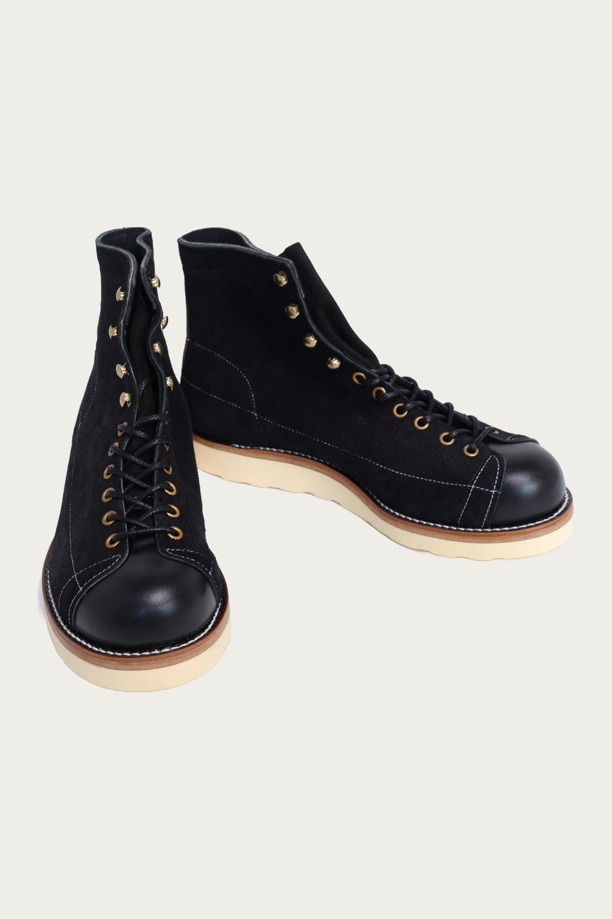 The Real McCoys - Ten Mile Work Boots / Rough Out Leather - Black - Canoe Club