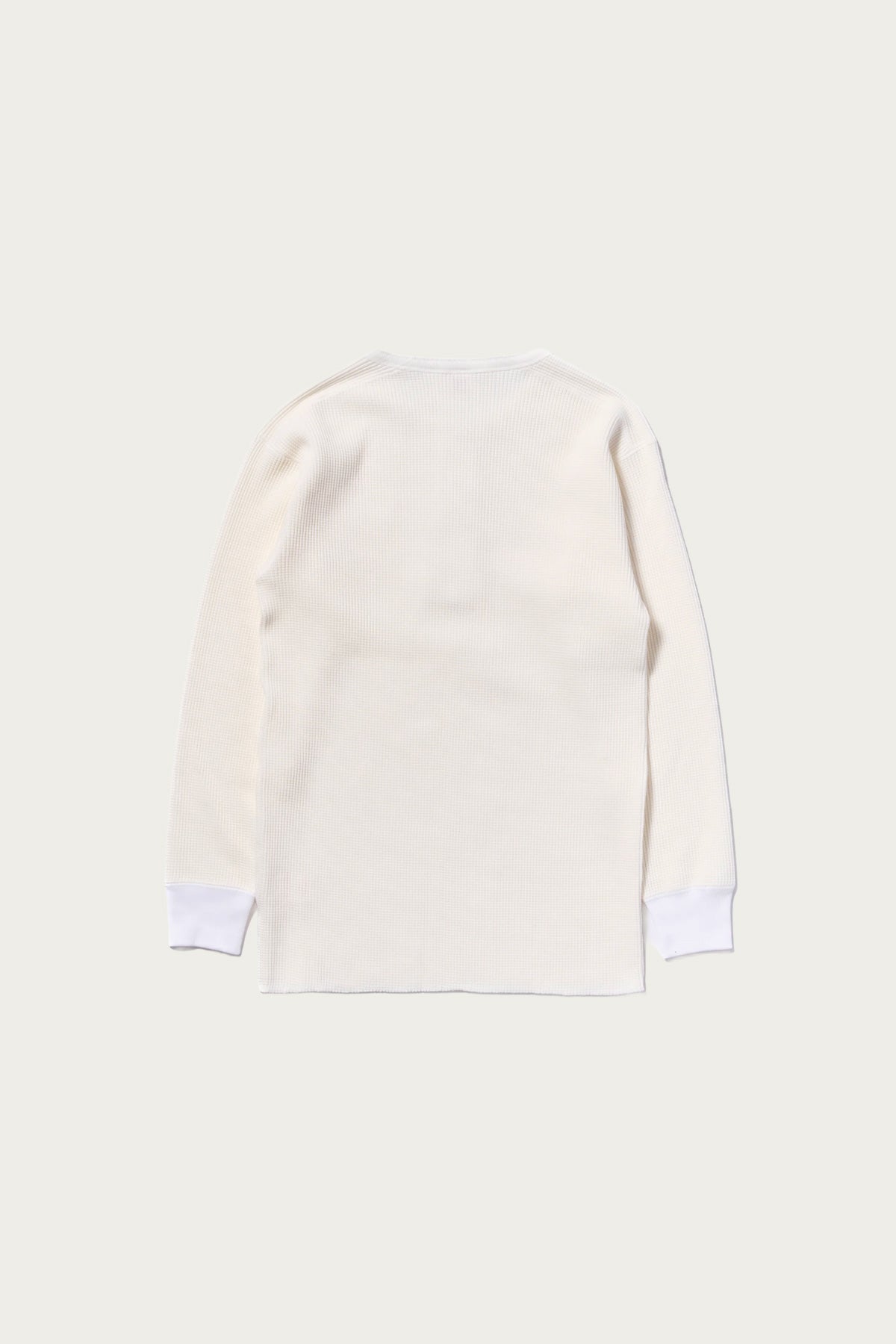 The Real McCoys - Waffle Thermal Henley Undershirt L/S - White - Canoe Club