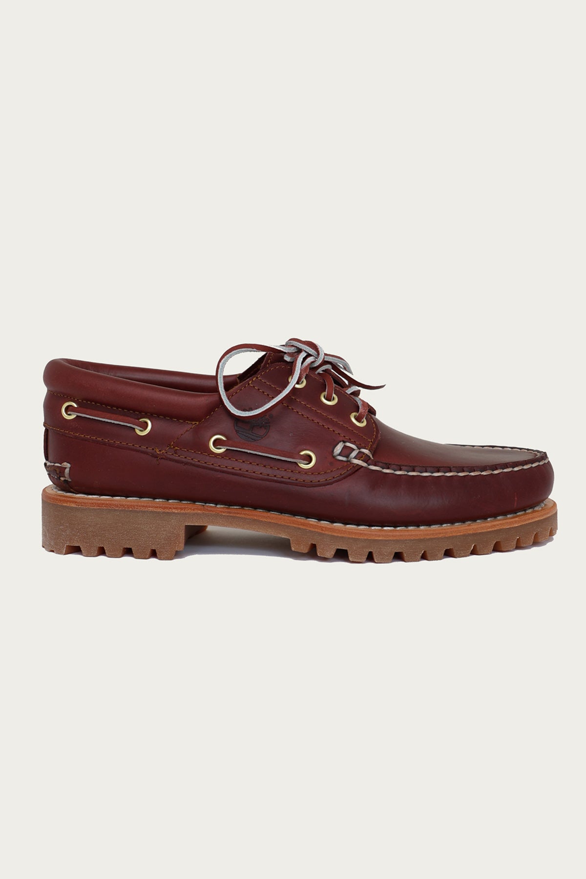Timberland Men's 3-Eye Lug Handsewn Boat Shoe | Burgundy Full