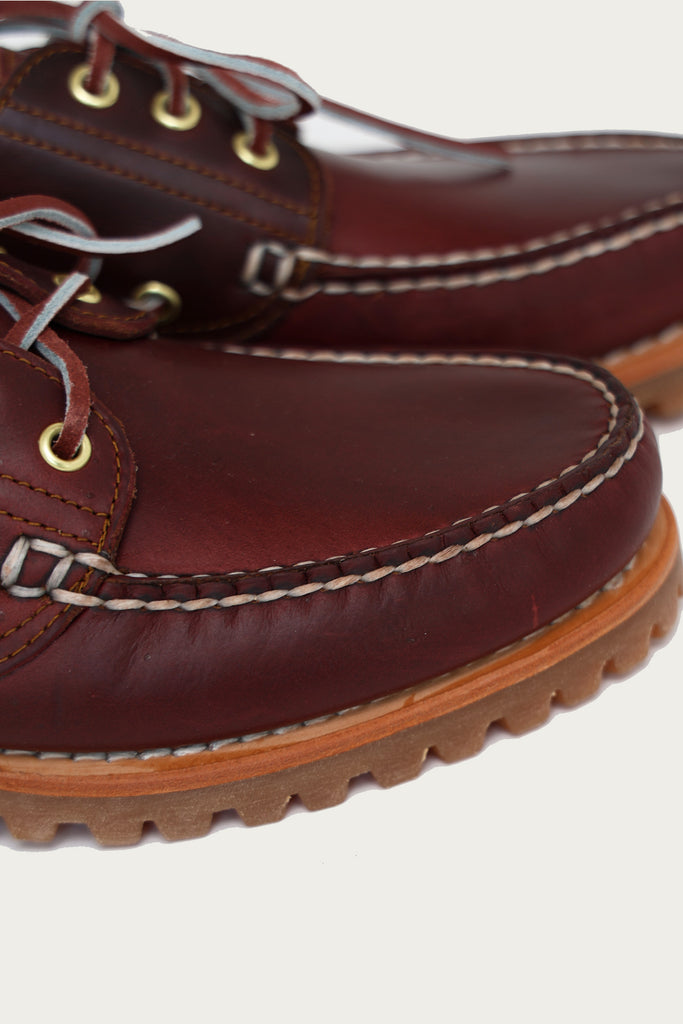 Timberland - Men's 3-Eye Lug Handsewn Boat Shoe - Burgundy Full Grain - Canoe Club