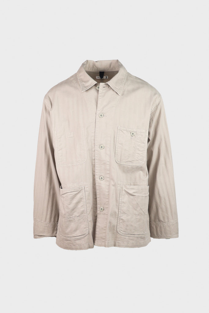 ts(s) - Garment Dye Wide Herringbone Coverall Jacket - Gray/Beige - Canoe Club