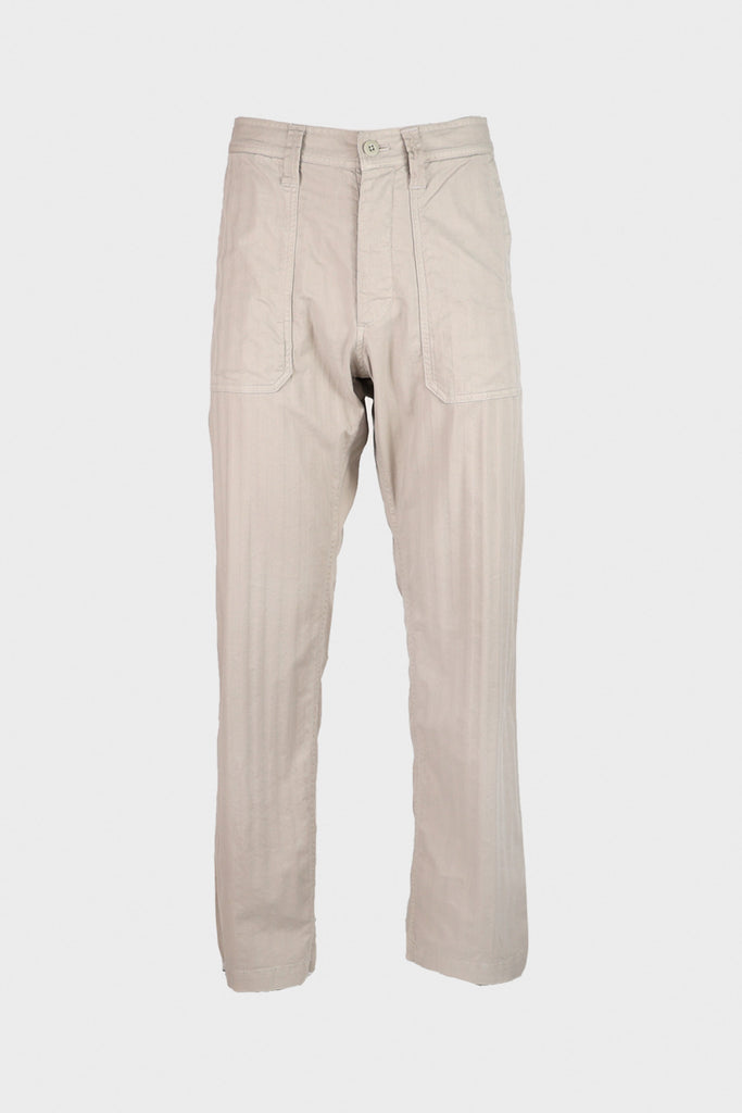 ts(s) - Garment Dye Wide Herringbone Fatigue Pants - Gray/Beige - Canoe Club