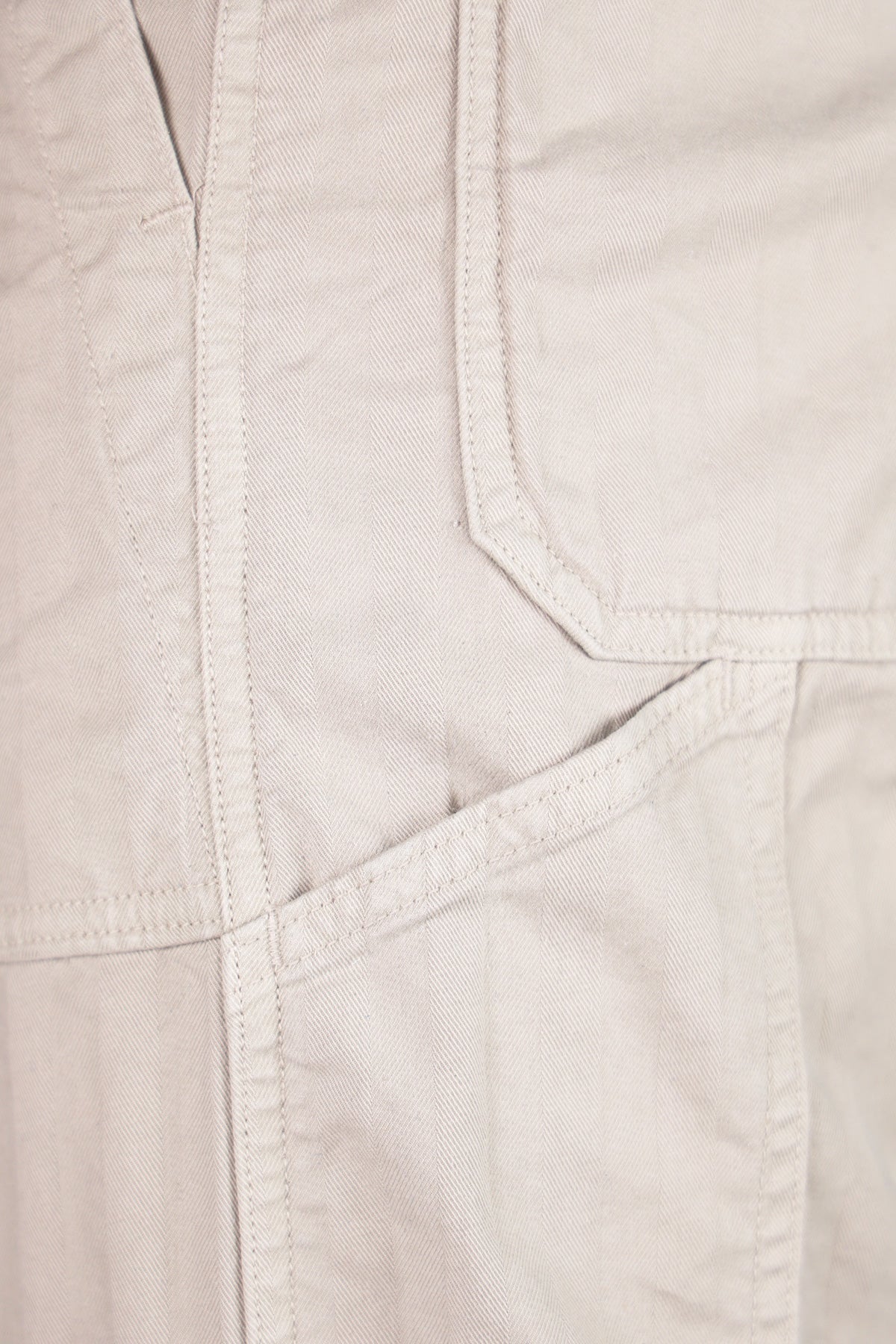 ts(s) - Garment Dye Wide Herringbone Fatigue Pants - Gray/Beige - Canoe Club