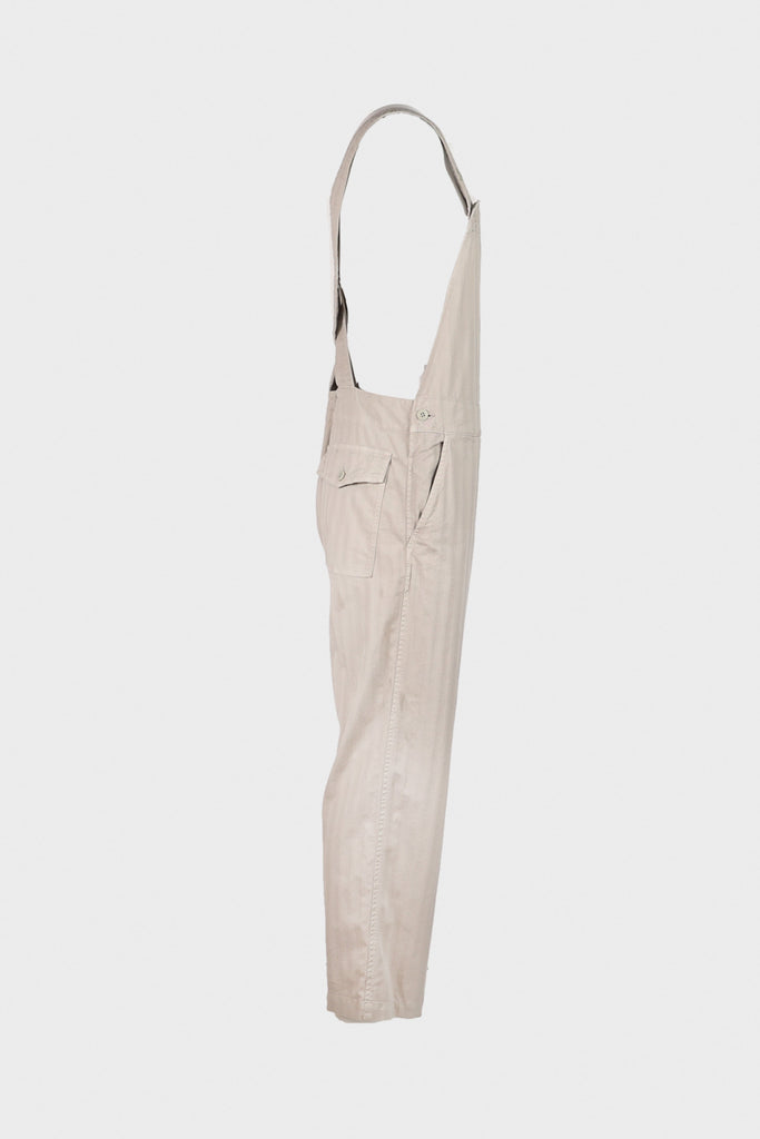 ts(s) - Garment Dye Wide Herringbone Old Style Bib Overalls - Gray/Beige - Canoe Club