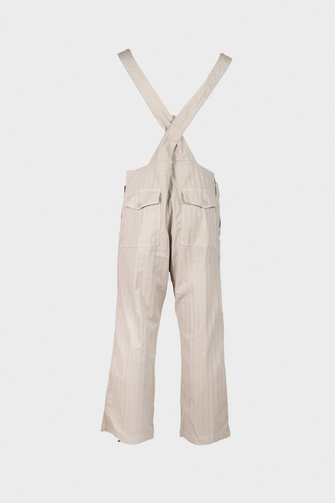 ts(s) - Garment Dye Wide Herringbone Old Style Bib Overalls - Gray/Beige - Canoe Club