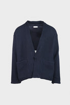 ts(s) - Knitty Jersey Lined Easy Cardigan - Navy - Canoe Club